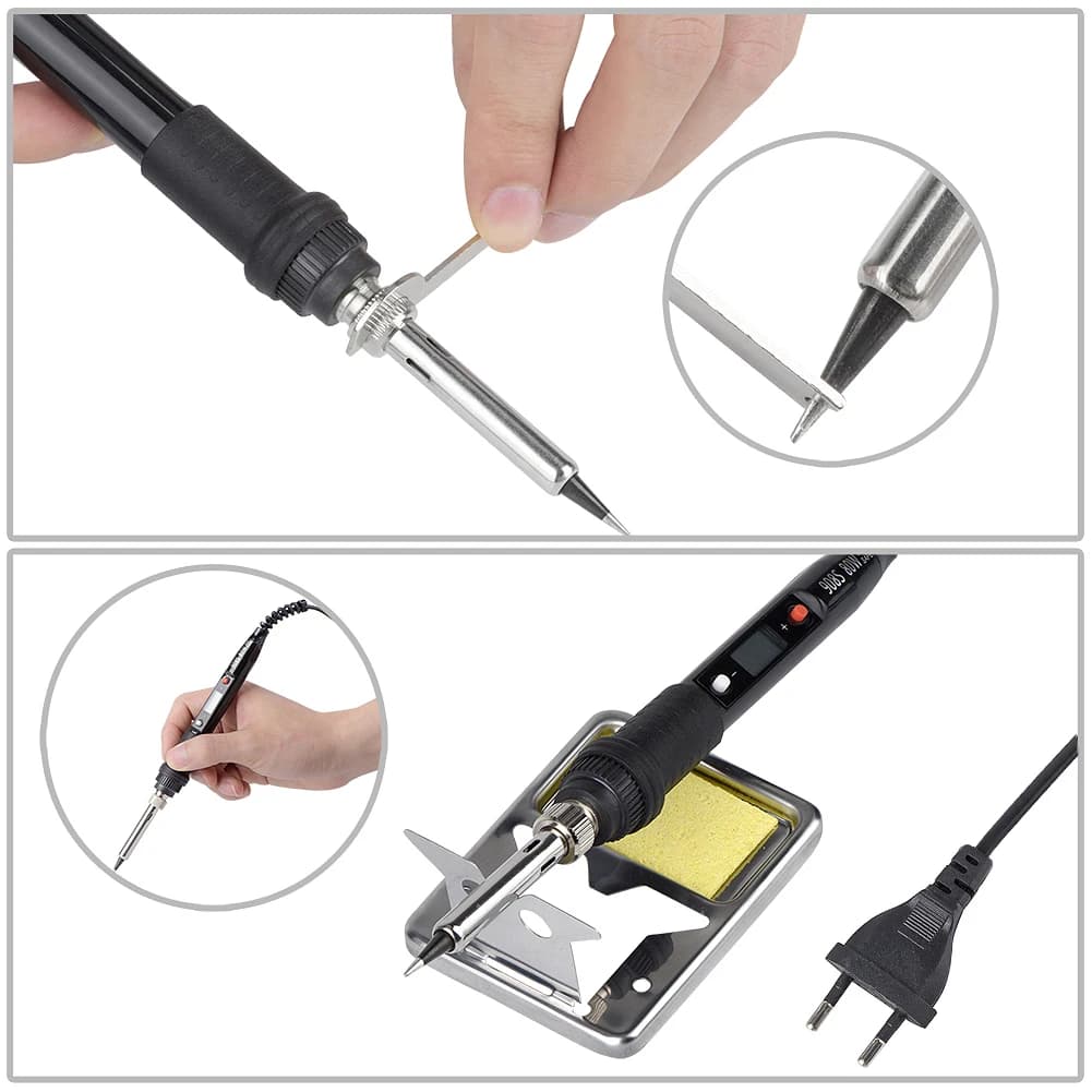 JCD 80W Kit de fer à souder électrique affichage LCD température réglable 220V 110V avec pâte à soud