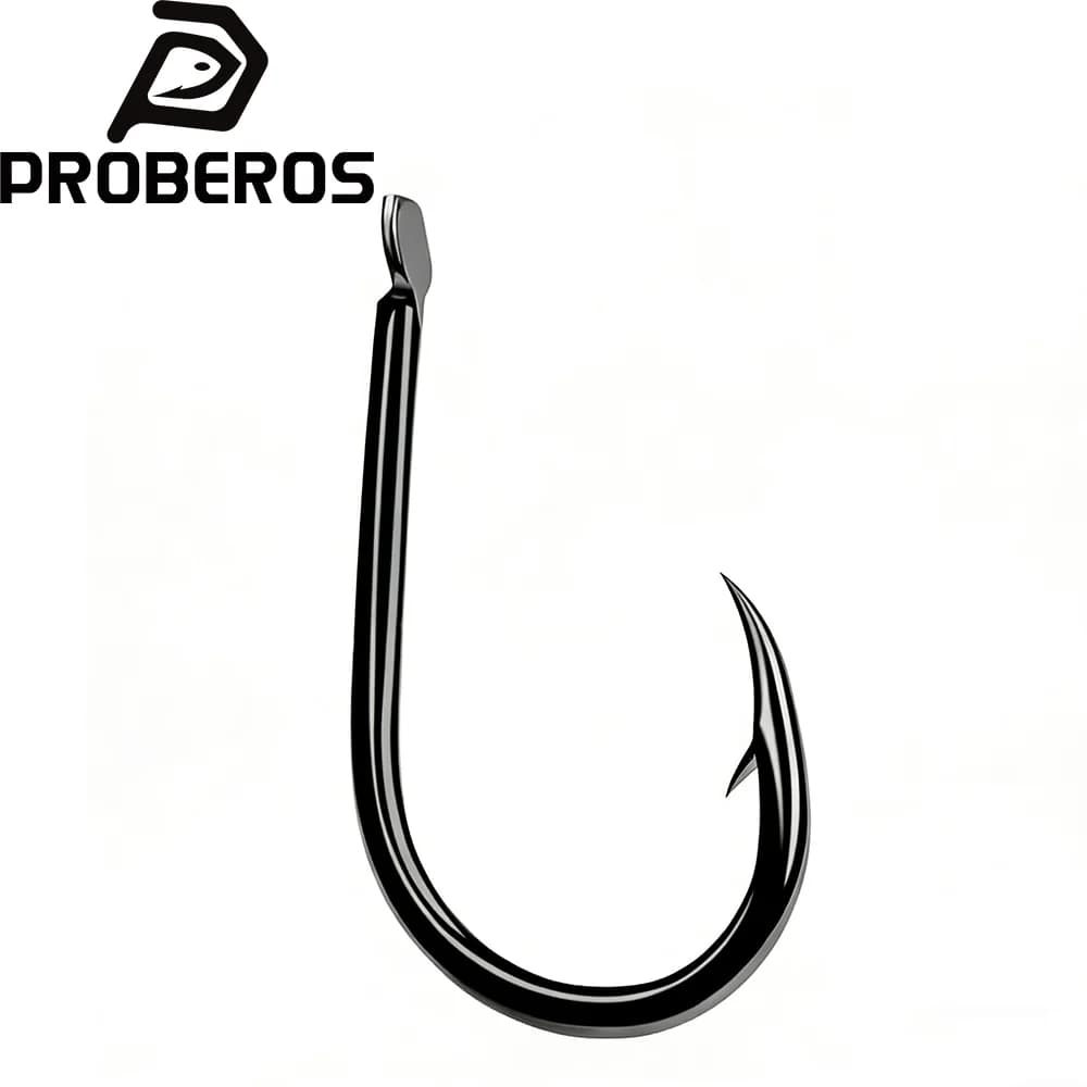 PROBEROS Hameçon 200pcs 1-15 #   Crochet unique crochet de pêche de haute qualité couleur noire simp