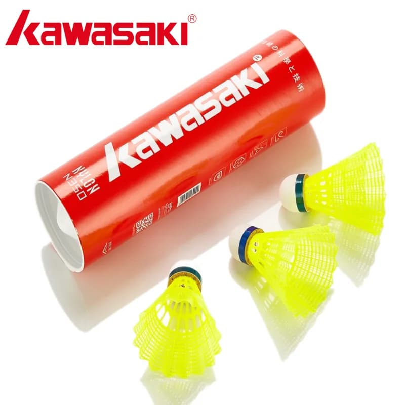 Kawasaki – balle en Nylon N350 pour l'entraînement, 6 pièces, volant en plastique pour Badminton, oi