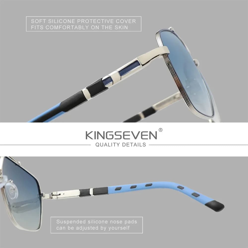 Lunettes de soleil polarisées en aluminium de marque KINGSEVEN pour hommes et femmes, lunettes de co