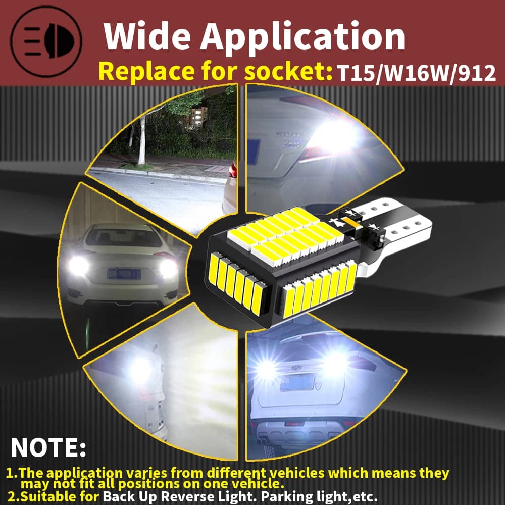 Feu de recul LED Blub, 2 pièces, W16W T15 921 Canbus, pour BMW E81 E87 E88 E82 E92 E90 E91 E60 F07 F