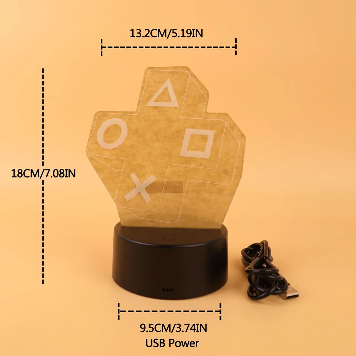 1PC expérience de jeu bouton croisé 3D veilleuse tactile coloré lumière LED chambre décoration atmos