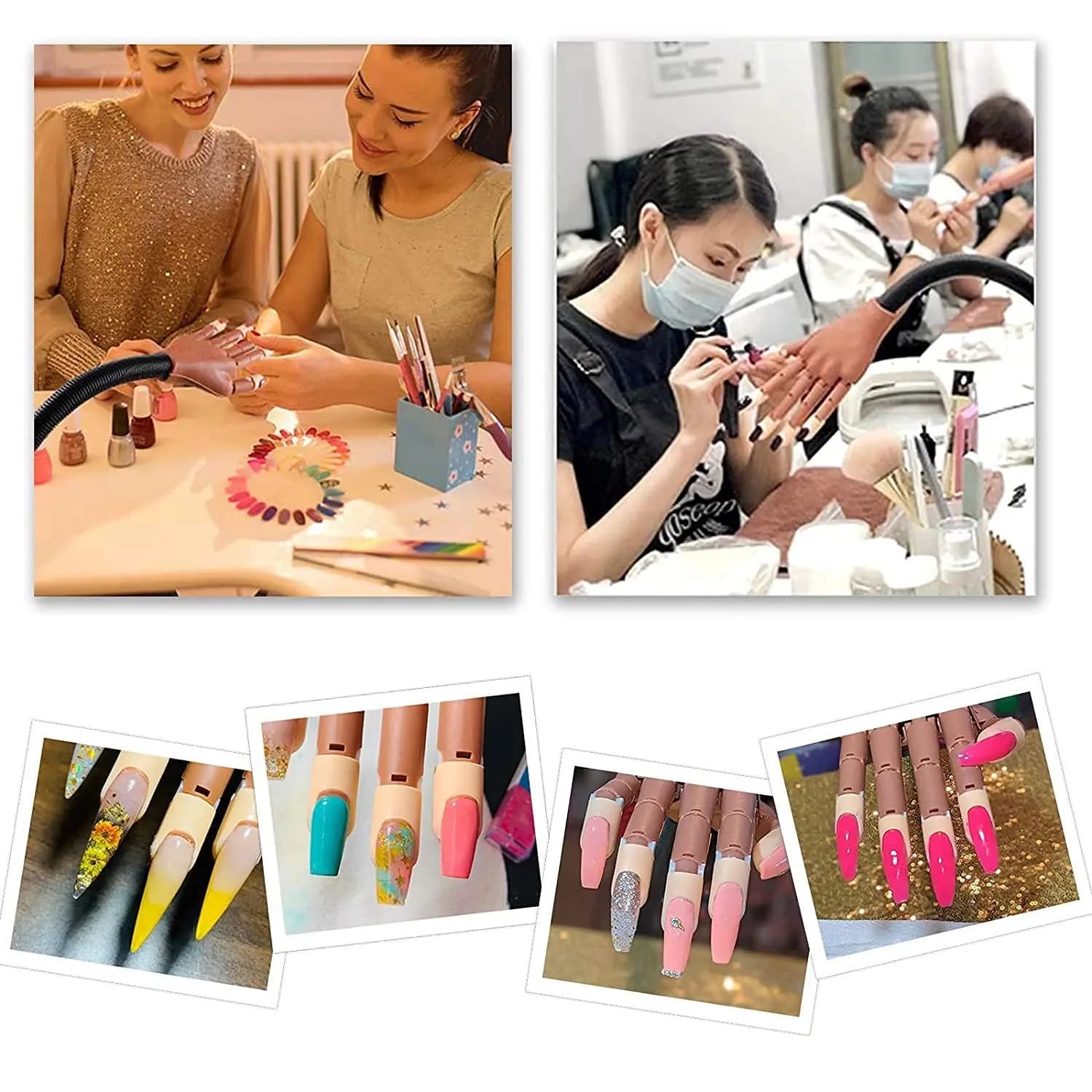 Main d'entraînement pour ongles en acrylique, réglable et Flexible, entraînement des mains, main de 