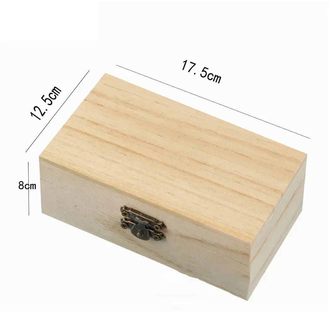 Boîte à bijoux en bois uni S M L, boîte de rangement de bureau en bois naturel à clapet, décoration 