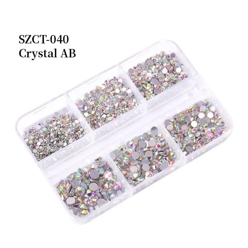 6 grilles SS6-20 taille mixte rose Bronze argent Flatback strass gemmes diamants clignotants 3D Nail