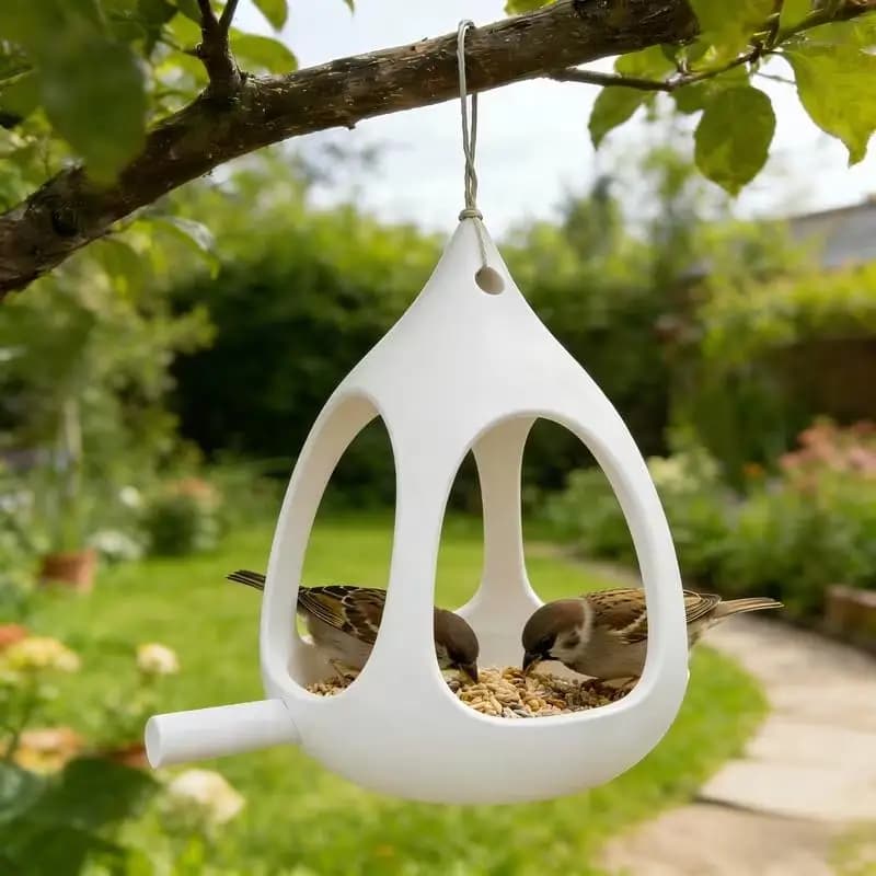 Mangeoire à oiseaux en plastique résistante à l'eau et à la pluie, station d'alimentation, nichoir s