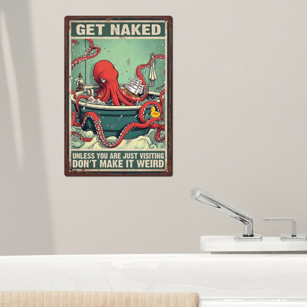 Putuo Decor-Plaque D.lique Rétro, 1 Pièce, Octopus 18/Signs, Affiche Vintage en Fer, Décoration Mura