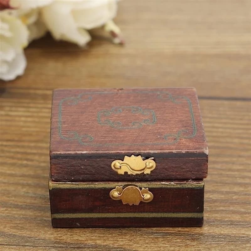 Boîte à bijoux miniature pour maison de poupée 1/12, accessoire créatif pour maison de poupée, décor