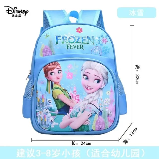 Sac à dos de dessin animé Disney Elsa et Anna pour filles, sac mignon pour l'école, réduction de la 