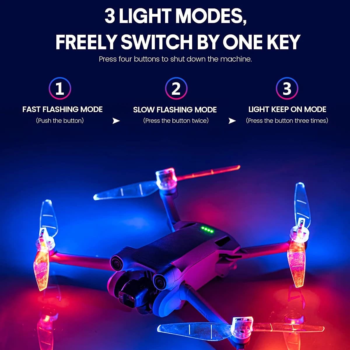 Hélice Flash LED Mini 3 PRO pour importateur DJI, accessoires de importateur, lumières LED de vol de