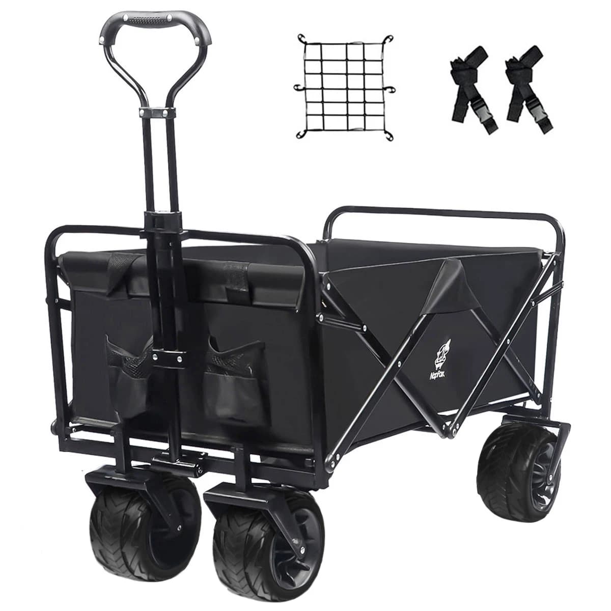 Chariot de plage pliable avec poignée réglable, chariot de plage, pliable, utilitaire, extérieur, ca