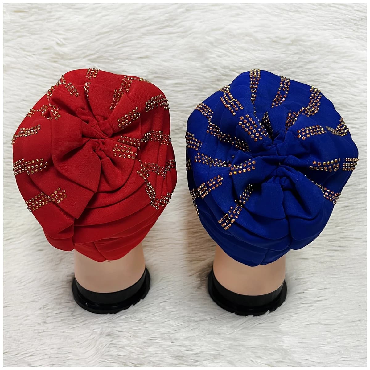 6/12 pièces en gros mode femme musulmane Turban chapeau Bonnet velours chaud strass solide indien Bo