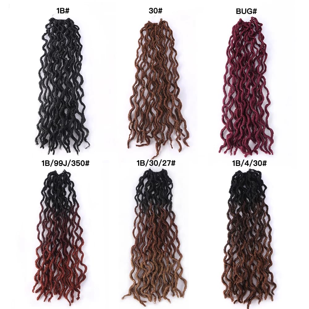 Déesse Faux Locs Crochet cheveux doux bouclés Dreadlocks Extensions de cheveux synthétique tressage 