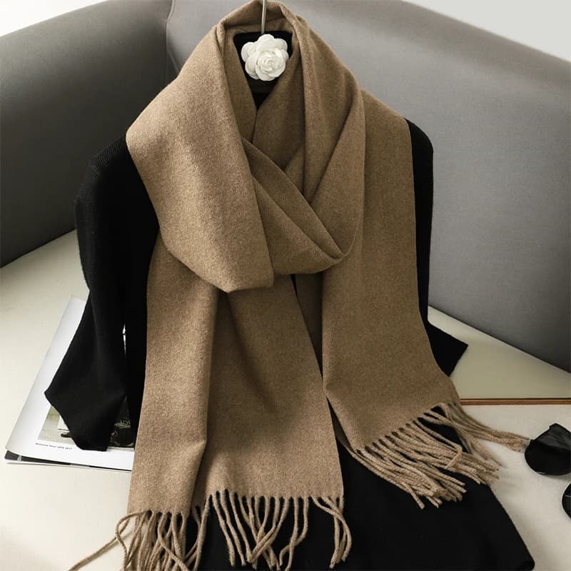 Écharpe en Cachemire pour Femme, Longue et Chaude, Hijab Solide, Châle Rond, Pashmina, Bandana, 62 D