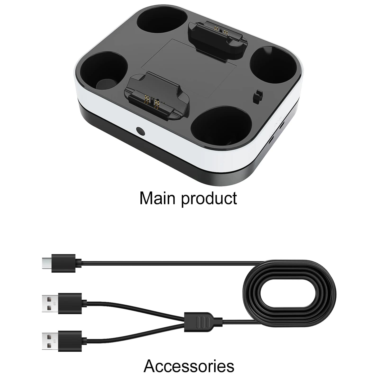 Station de charge 2-en-1 pour manettes PS5, compatible avec la version Elite PS5, les manettes peuve