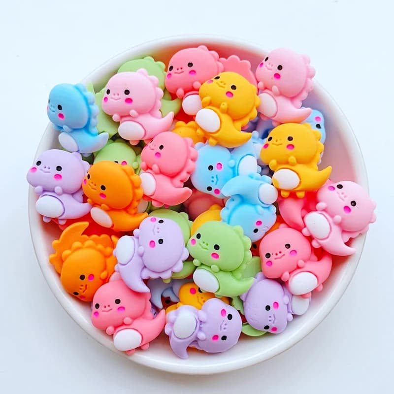 20 pièces nouveau mignon Mini 19*20mm dessin animé petit dinosaure dos plat résine Scrapbooking bijo