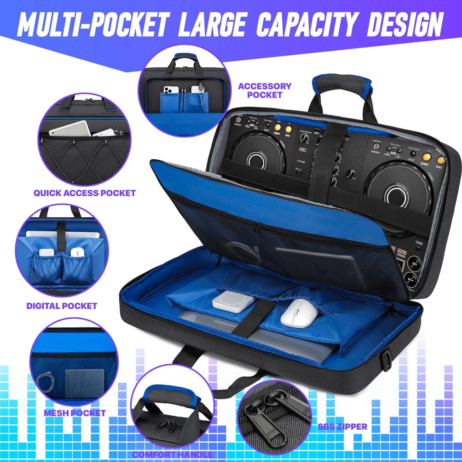 Sacs de rangement rembourrés pour contrôleur DJ portable, protection pour les modèles compatibles DJ