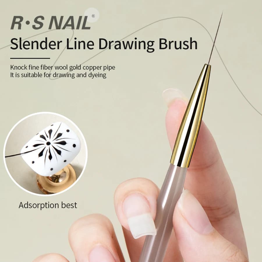 RSNACanon-Pinceaux à Ongles pour Nail Art, Stylo de Peinture à Rayures Françaises, Long Dessin Mince