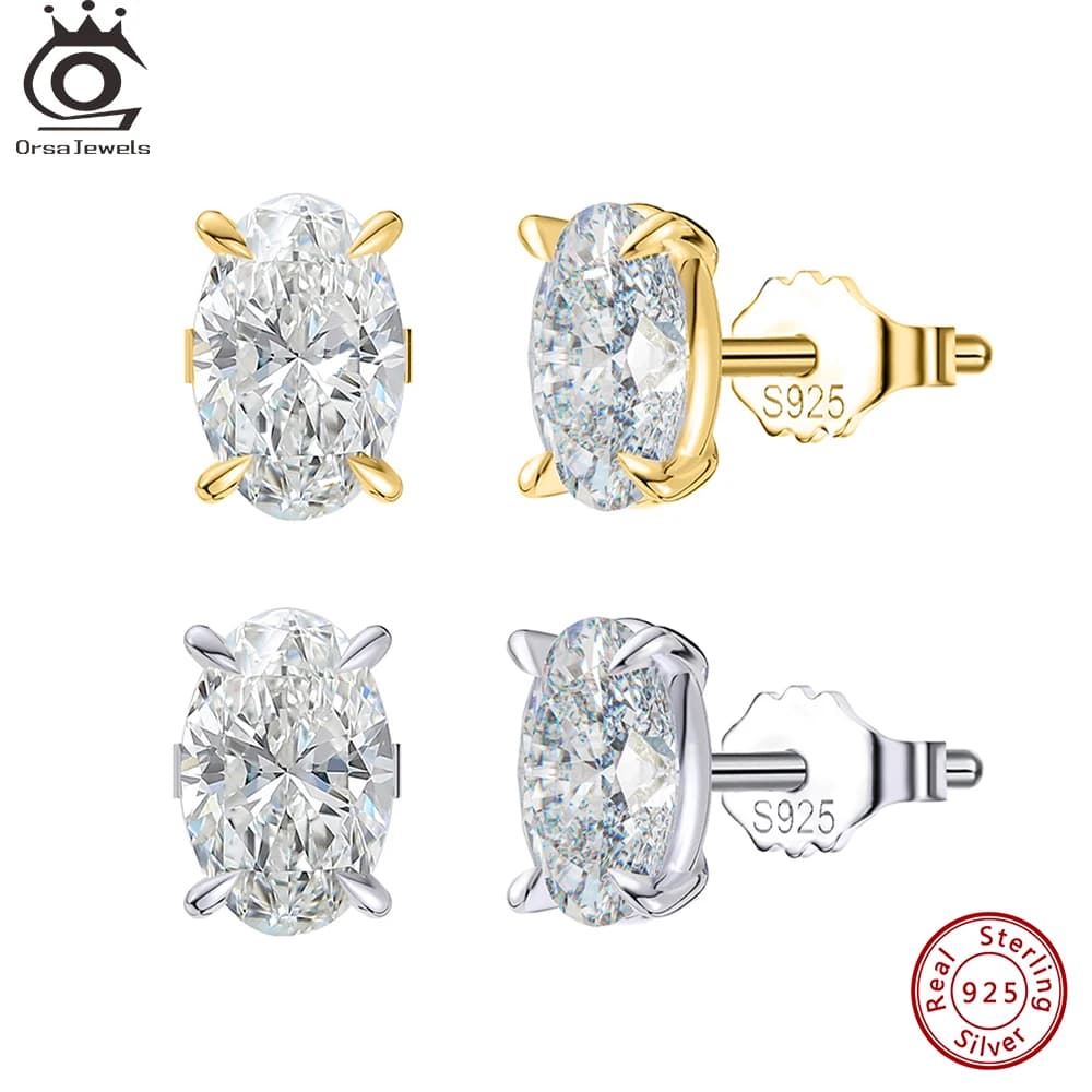 ORSA JEWELS exquis 925 boucles d'oreilles en argent Sterling Zircon pour les femmes brillant 8A Prem