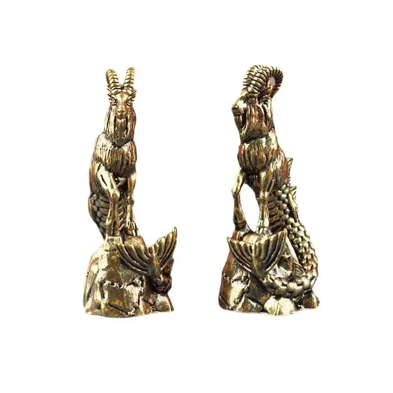 Statue de capricorne en laiton, corps de chèvre, queue de poisson, signe du zodiaque, Figurine pour 