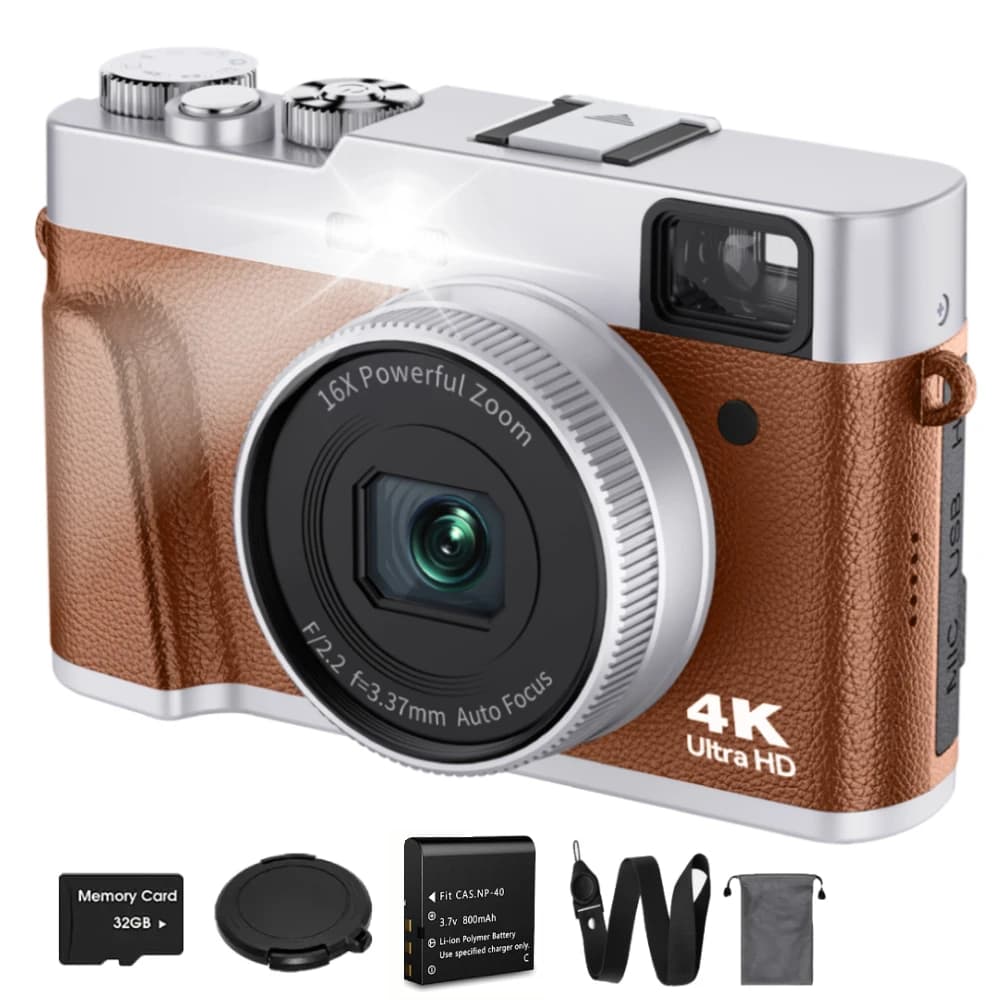 Appareil photo numérique 4K, mise au point automatique, caméra Vlogging 48MP pour YouTube et caméra 