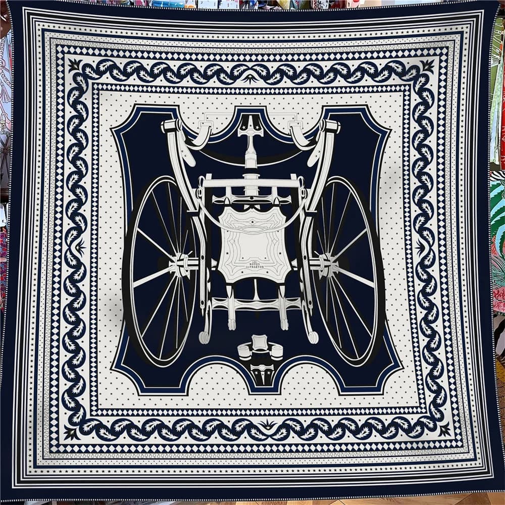 POBING 30% soie 70% cachemire écharpe femmes roulé à la main roue de chariot carré foulards envelopp