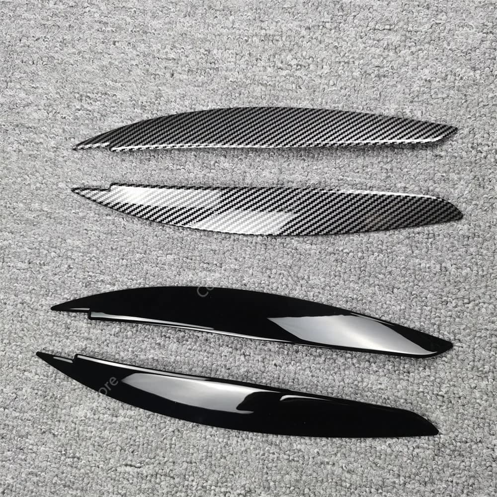 2 pièces ABS brillant phare mauvais sourcils paupières pour BMW série 1 E81 E82 E87 E88 118d 120i 12