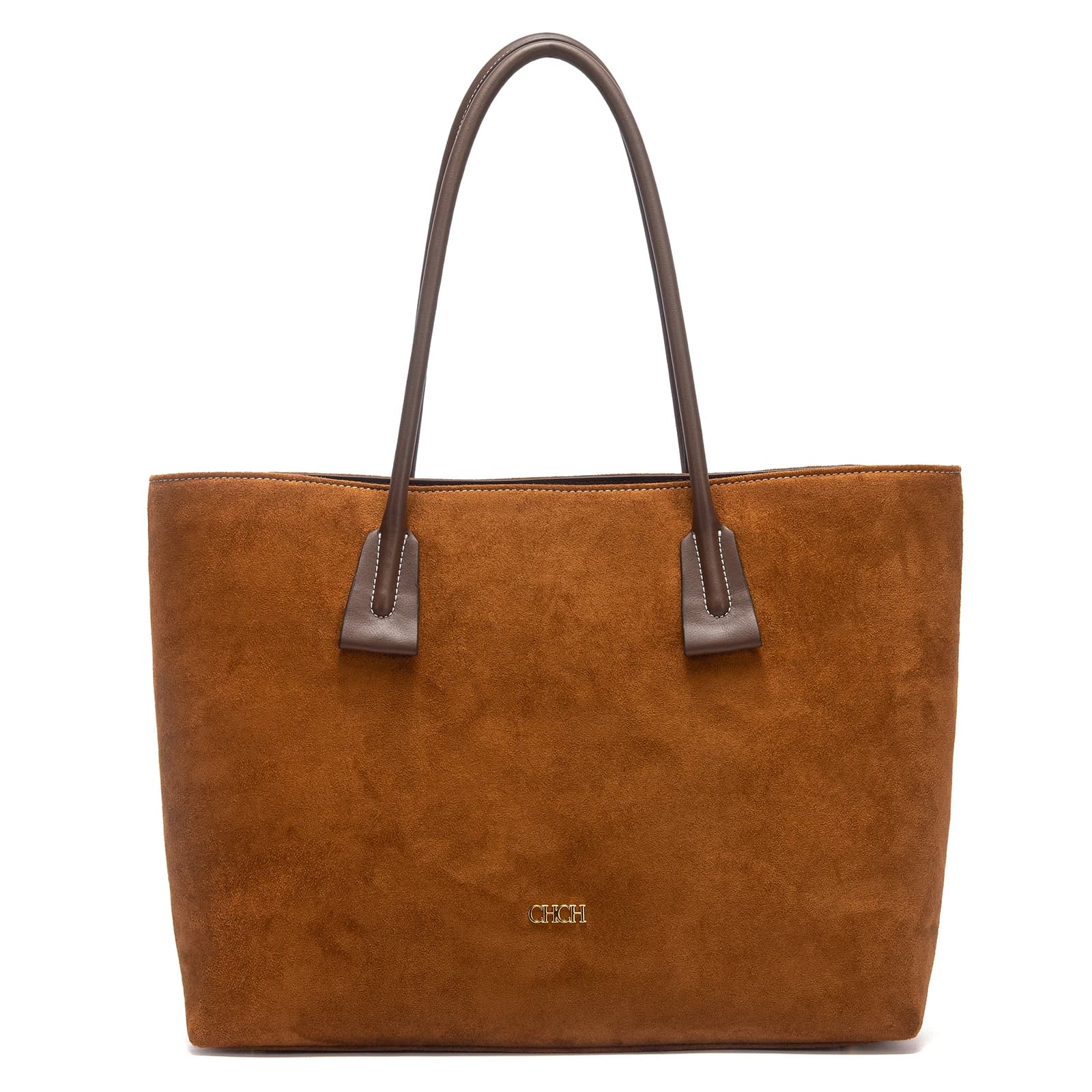 Sac fourre-tout CHCH pour femme, collection Printemps 2026, marron velours, grande capacité, sac à m