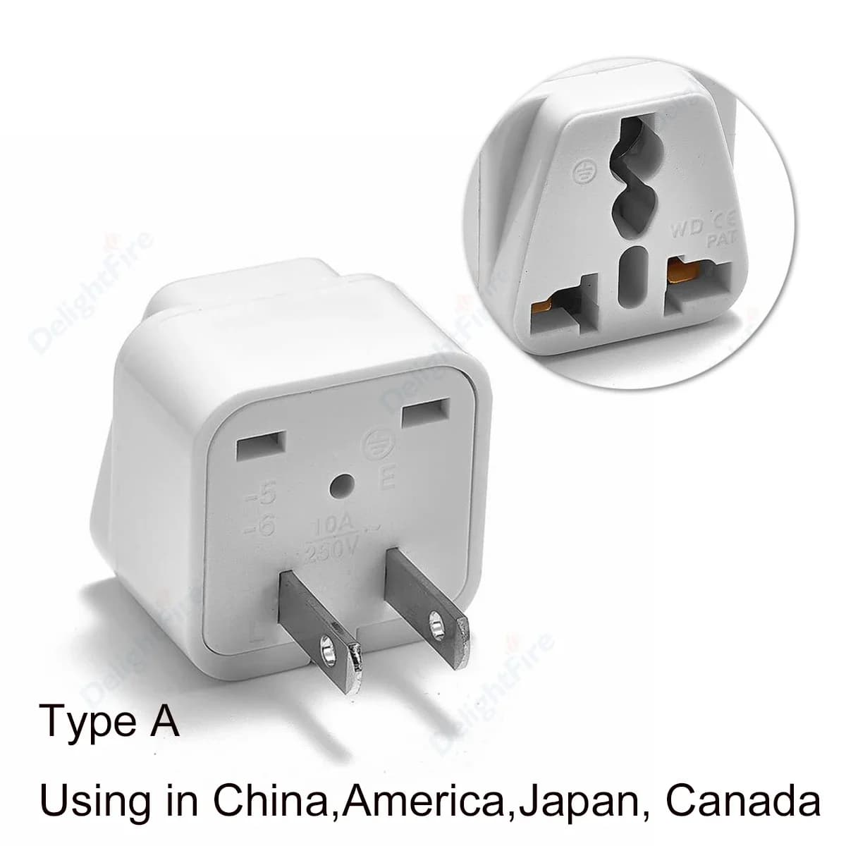 Adaptateur universel de voyage américain, prise UK AU EU vers US, convertisseur de prise Canada mexi