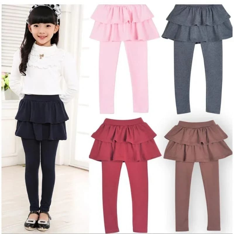 Printemps automne coton chaud fille Leggings jupe-pantalon gâteau jupe enfants leggings enfants fill