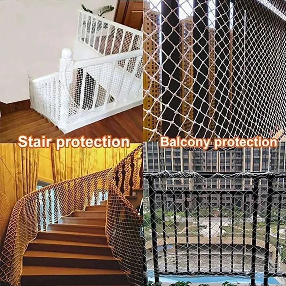 Filet de sécurité contre les chutes, clôture de pont sûre, protection en nylon blanc, balcon, fenêtr