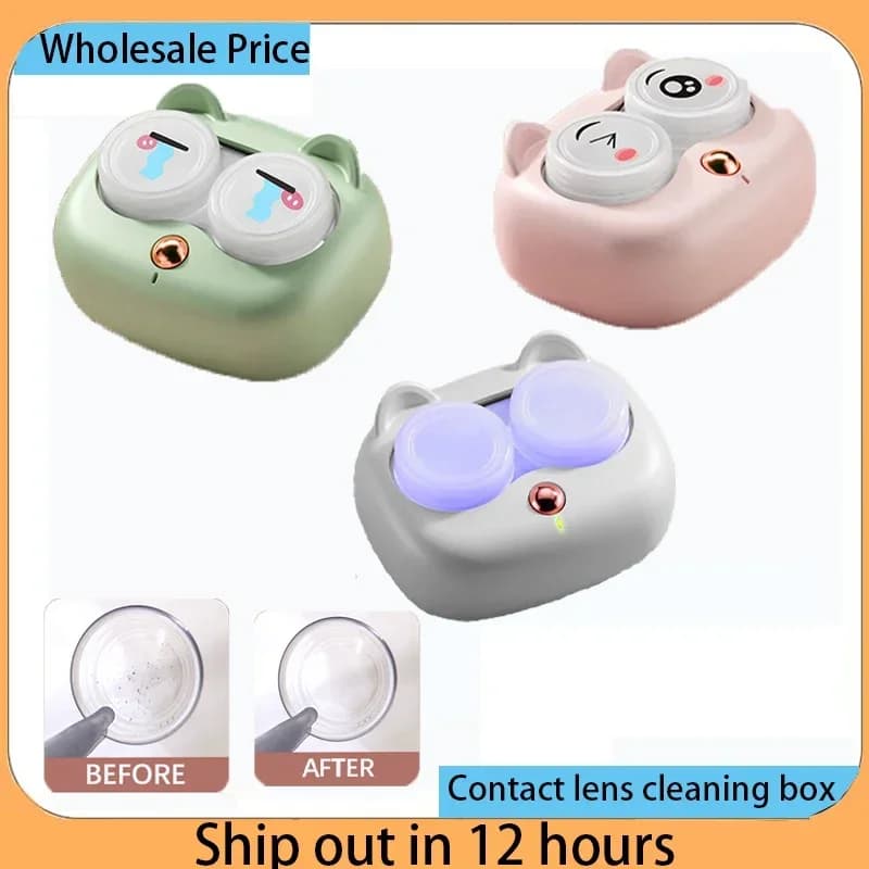 Nettoyeur de lentilles de contact ultrasonique avec boîte amovible, machine de nettoyage des protéin