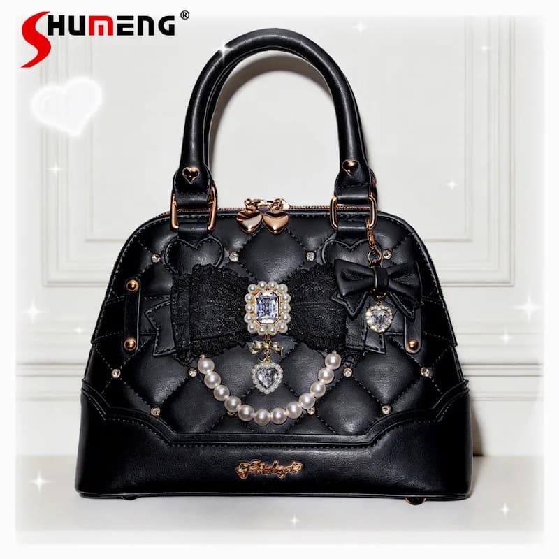 Nouveau Sac à Main Rose Lolita pour Filles, Sac Bandoulière Polyvalent Décontracté Tendance pour Fem