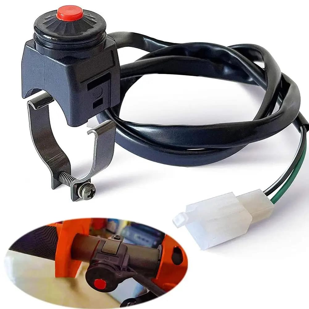 Moto tuer bouton poussoir rouge klaxon démarreur Dirt Bike ATV UTV double Sport pour 22mm (7/8 ") ba