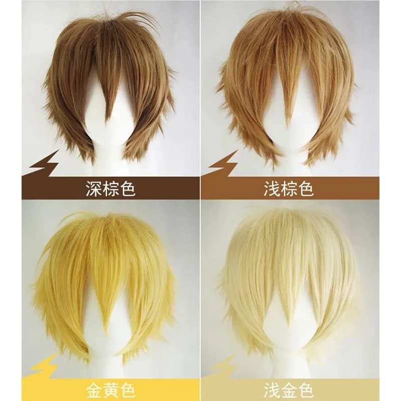 Perruque synthétique colorée polyvalente, perruques de cosplay pour hommes, ensemble de perruques an
