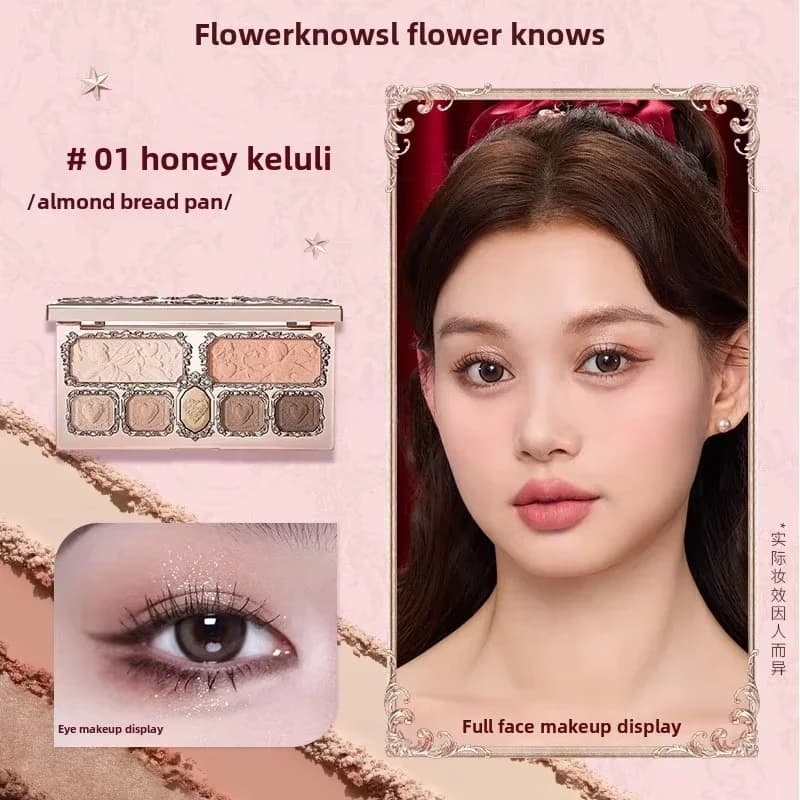 Palette de teint, fard à paupières, illuminateur et bronzer pour le visage Flower Knows Strawberry C