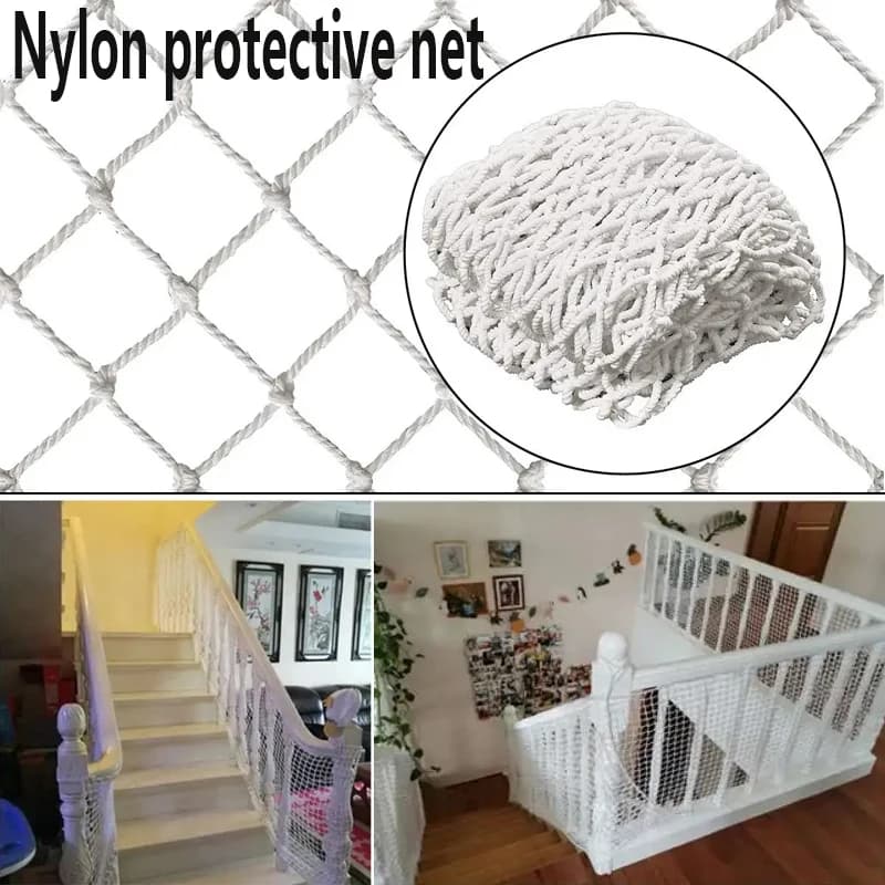 Filet de sécurité contre les chutes, clôture de pont sûre, protection en nylon blanc, balcon, fenêtr