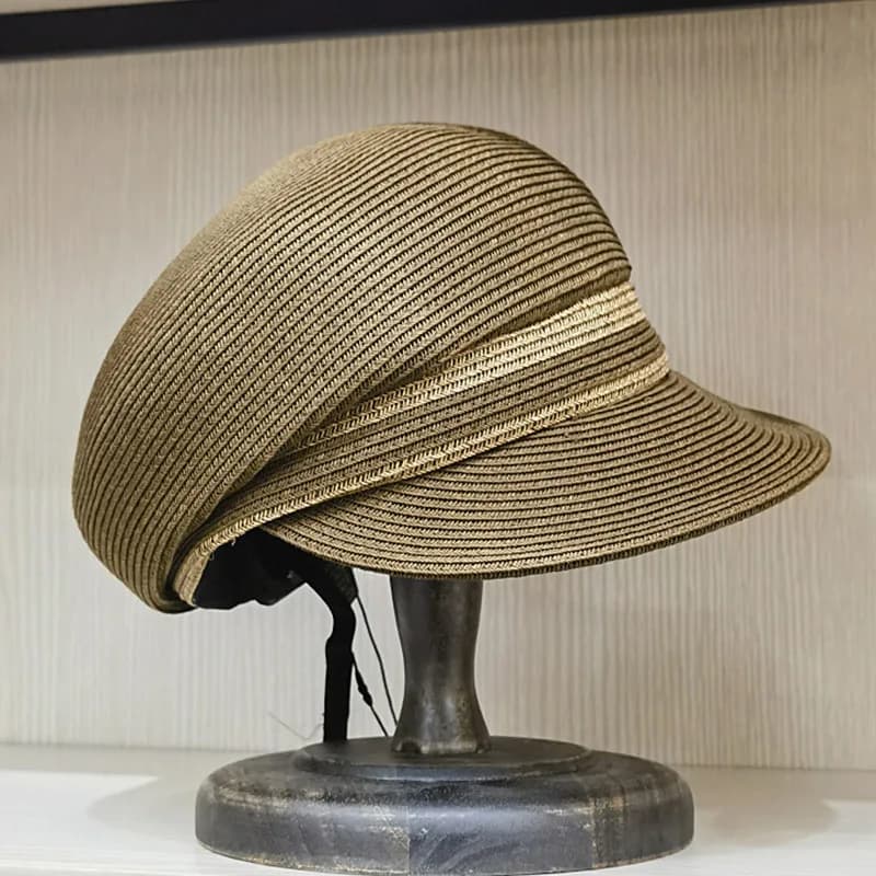 Casquette de paille de protection UV pour femme, chapeau de soleil, visière à bord, chapeau de gavro