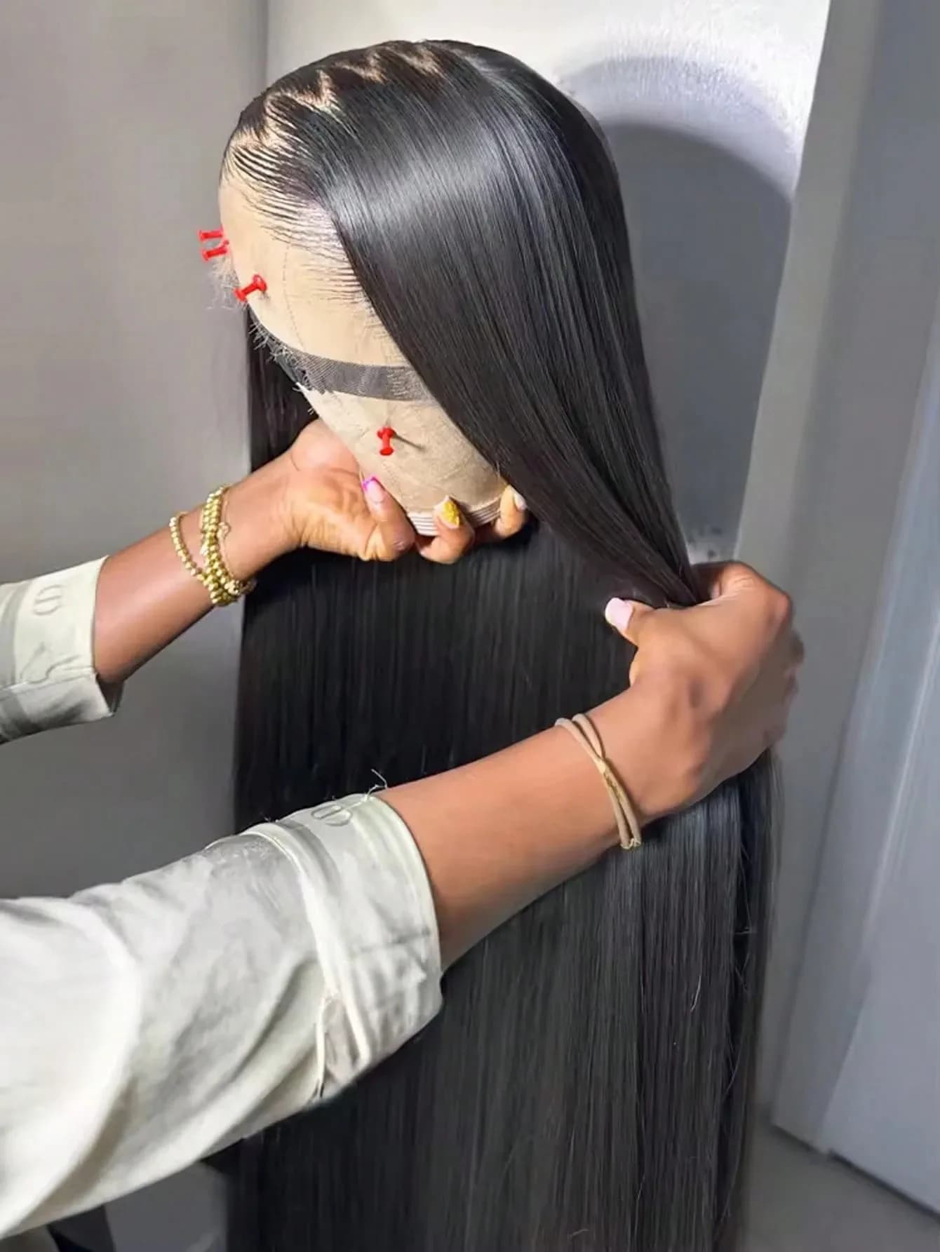 Perruques en cheveux humains brésiliens avec dentelle frontale, 40 pouces, densité 220%, 13x4, trans