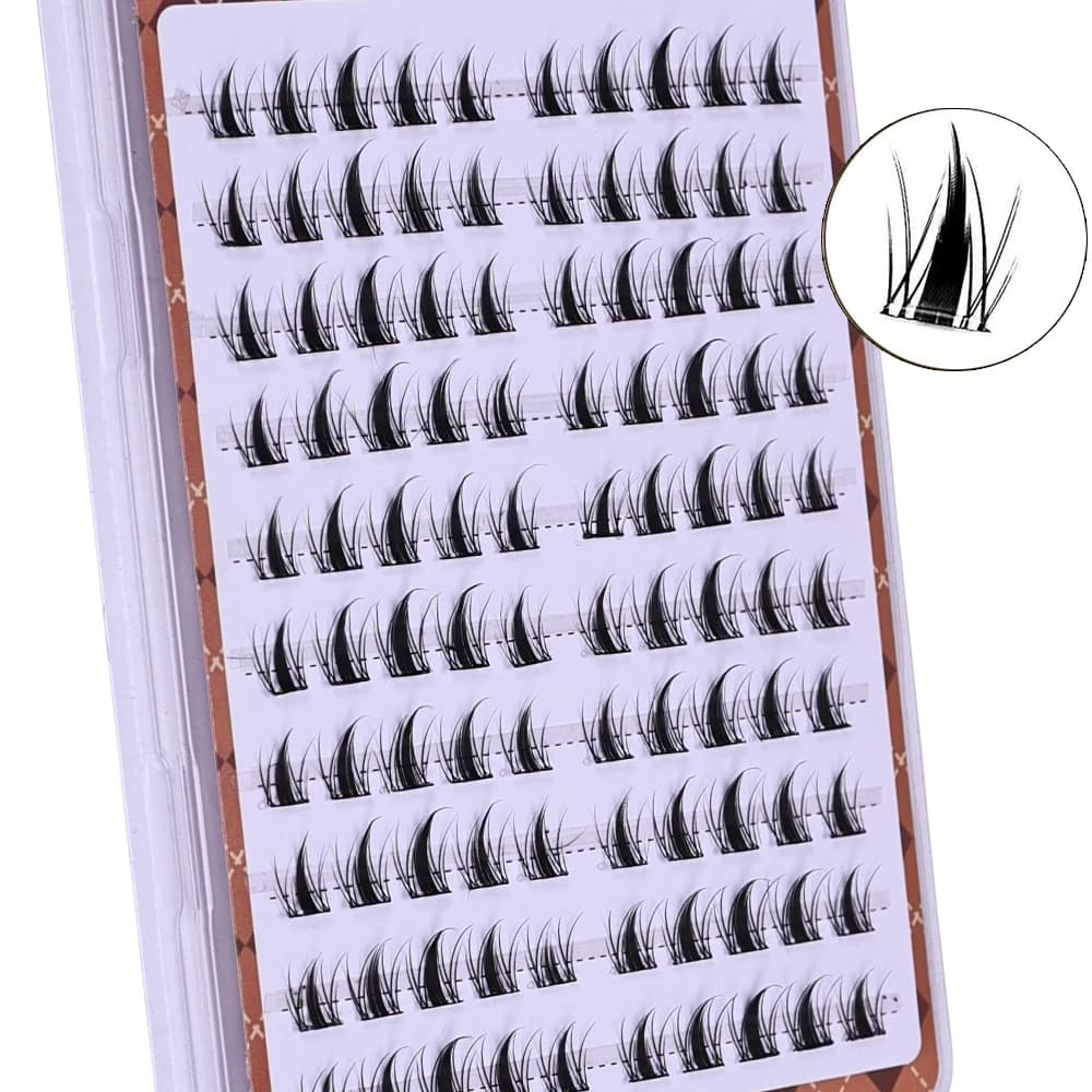 Cils en grappe auto-adhésifs DIY, 10 rangées/boîte, cils sectionnels de Style Manga sans colle, aspe
