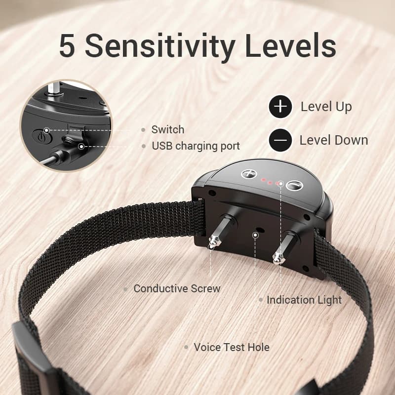 ROJECO collier anti-aboiement électrique pour chien collier anti-choc Rechargeable chiens formation 