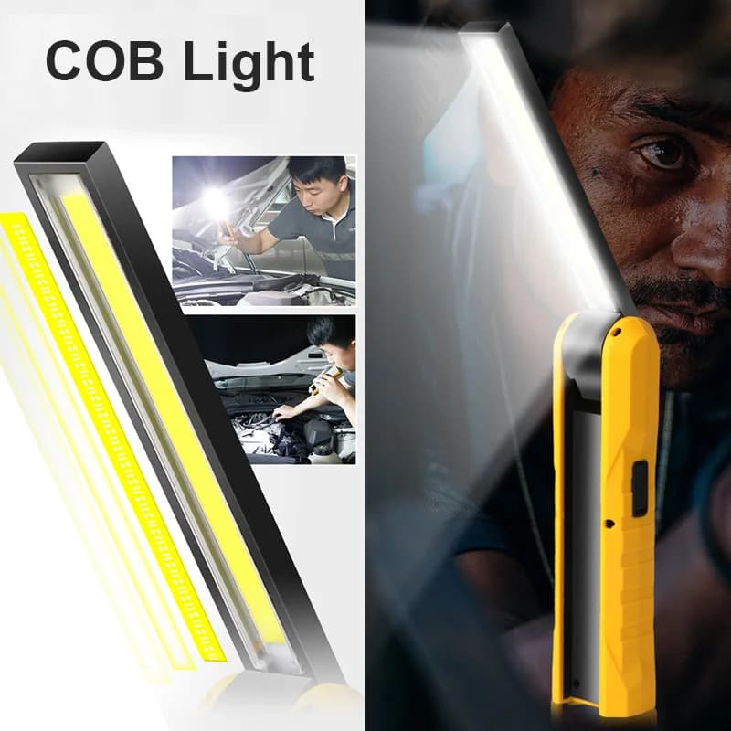 Lampe de travail COB Portable, lampe de poche magnétique, Charge USB, lampe de poche pour voiture, l