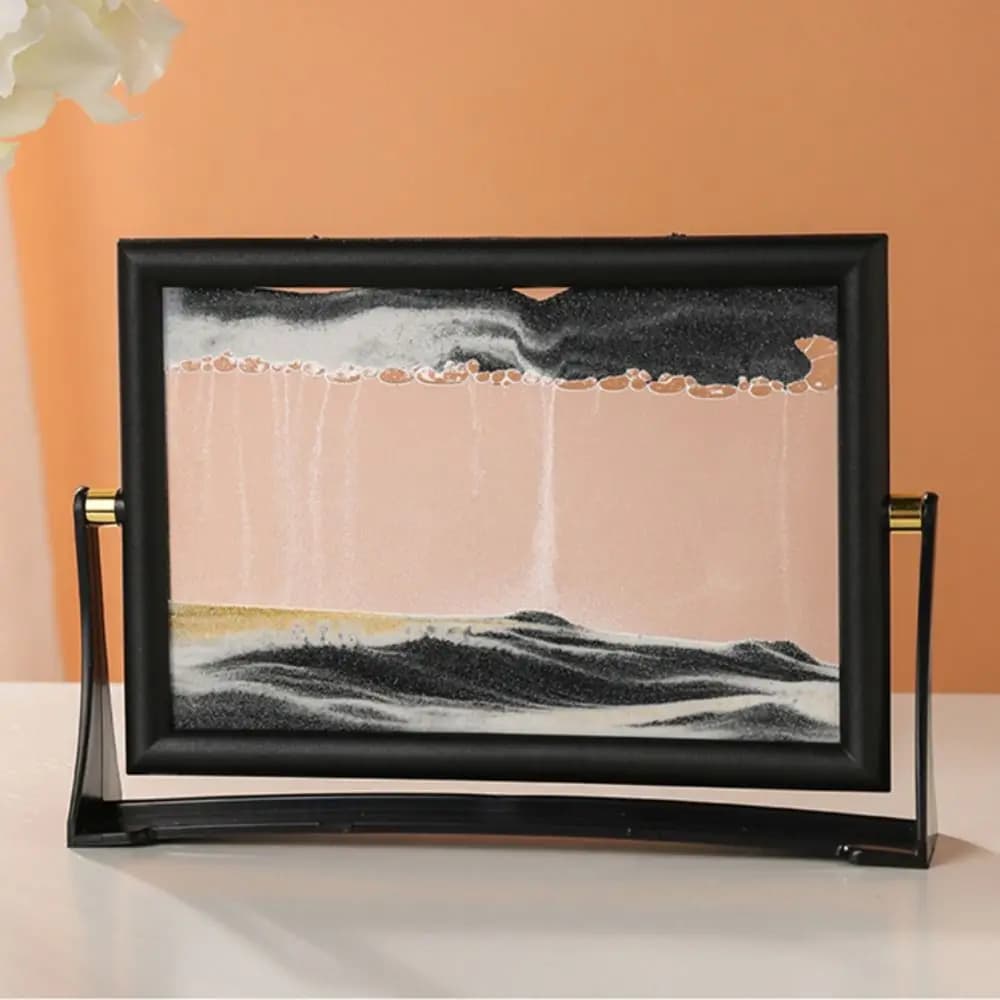 Image d'art de sable mobile rotative, décor à la maison, sable qui verticalement, mouvement 3D SandD