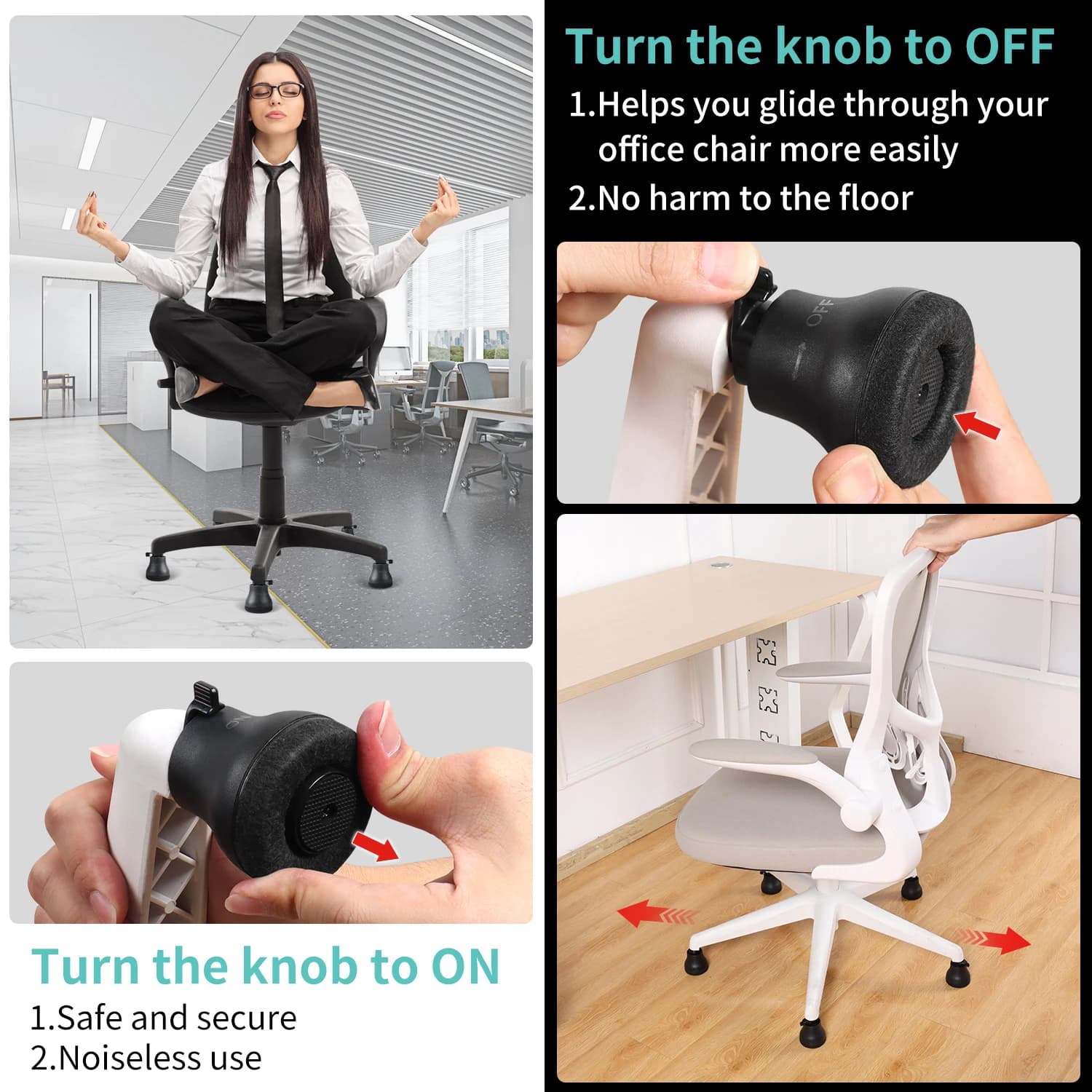 Roulettes de Remplacement pour Meubles, Stationnaires, pour Chaise de Bureau