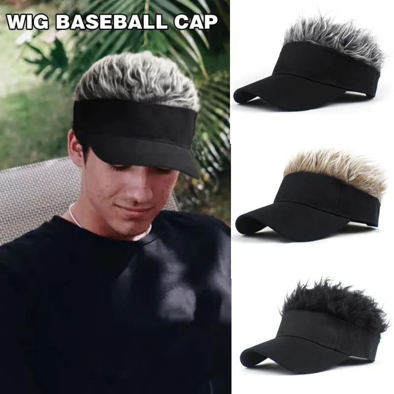 Casquette de Baseball synthétique courte pour hommes, perruque à pointes, faux cheveux, pare-soleil 