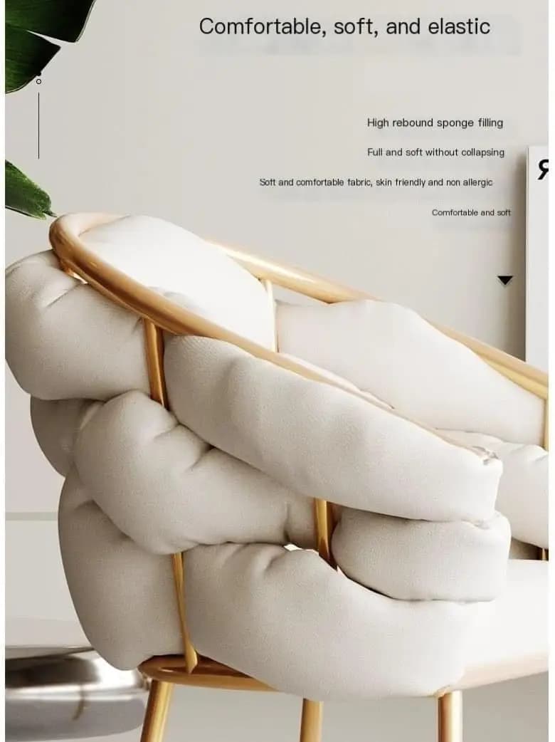 Formwell Loisirs Canapé simple Fauteuil en velours avec pieds dorés Chaise de maquillage avec rembou