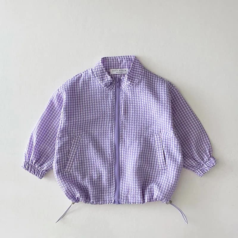 Veste d'été respirante à carreaux fins pour enfants, version coréenne, manches longues, vêtements dé