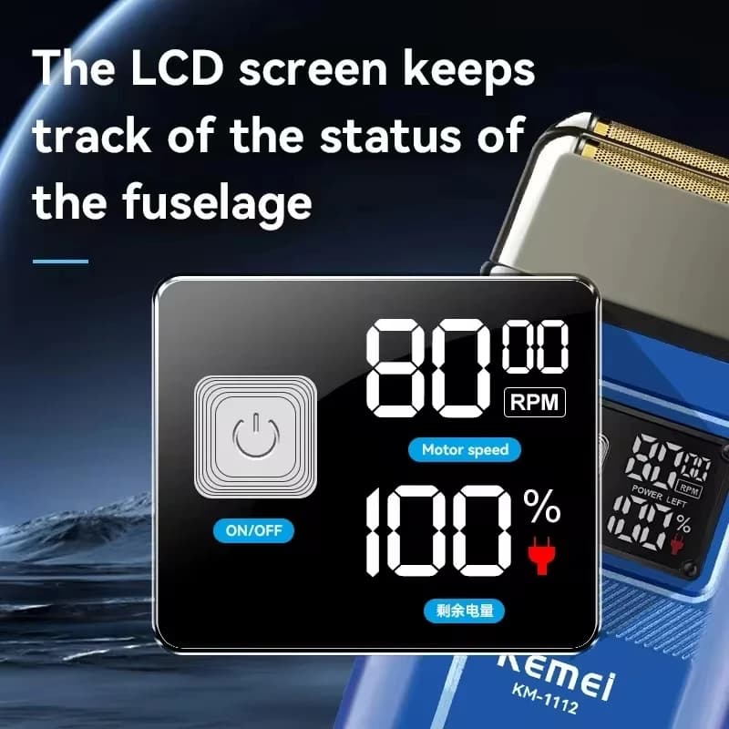 Kemei KM-1112 USB charge IPX5 rasoir étanche 2 in1 hommes Rechargeable électrique barbe rasoir flott