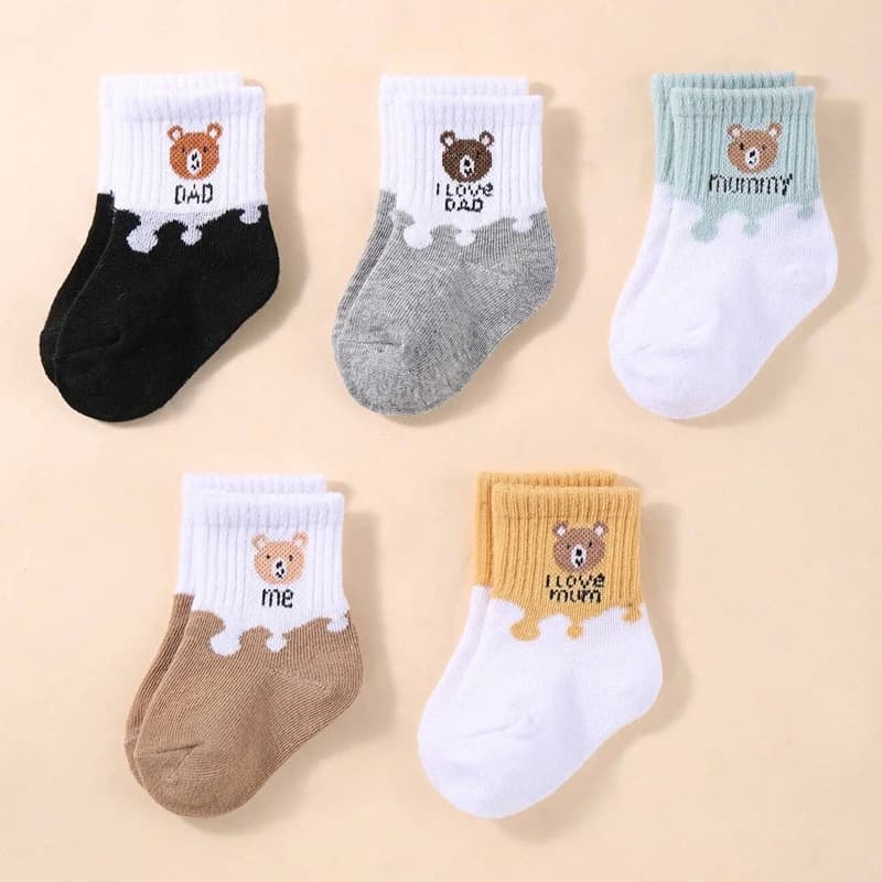 5 paires de chaussettes pour bébé, chaussettes basses extensibles à la cheville, pour nouveau-né, ga