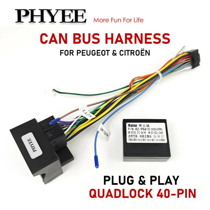 Décodeur de Bus CAN de faisceau de câbles Quadlock, rétention BSI SWC, métier à tisser Radio Android